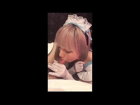 ❤️ Јапански идол [маиука], костим француске собарице, први део, пушење и дркање са лосионом ❤❌ Само порно код нас ❌